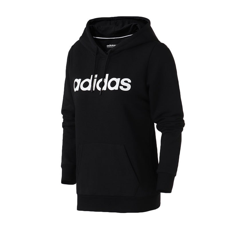 adidas阿迪达斯NEO女带帽运动休闲卫衣DX0659 XL DM4144黑色