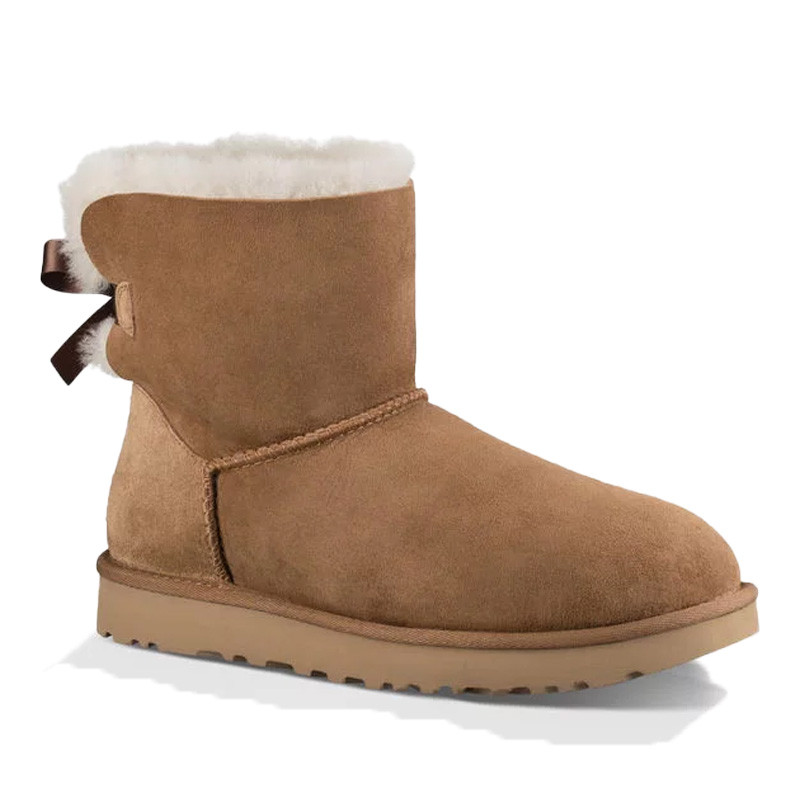 UGG 2018 秋冬新品 Mini Bailey Bow ll 迷你贝莉蝴蝶结2.0低筒保暖雪地靴 栗子棕1016501-CHE US8/39码