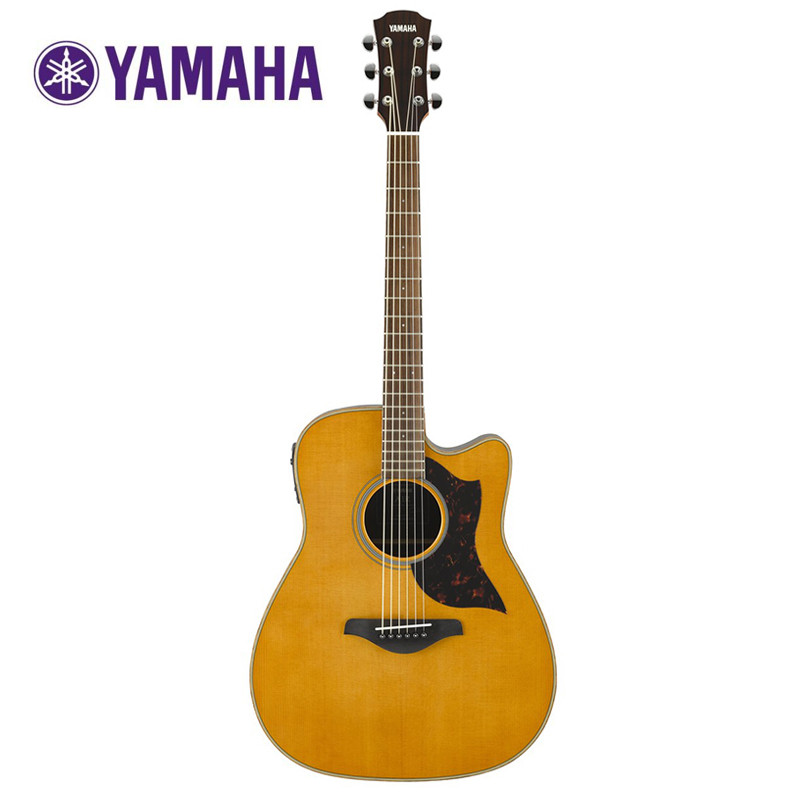雅马哈Yamaha A1M/AC1M /A1R/AC1R 41寸单板缺角电箱民谣木吉他 A1MVN-单板-复古色（电箱款）