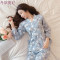 和服睡衣女春秋季花朵长袖纯棉两件套装韩版清新学生大码冬家居服_7 XL FZ#662#合欢草（送眼罩）