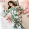 和服睡衣女春秋季花朵长袖纯棉两件套装韩版清新学生大码冬家居服_7 M FZ#662#合欢草（送眼罩）