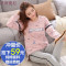 睡衣女秋纯棉长袖秋春夏季全棉家居服休闲韩版女可爱卡通套装_5 M码（80-105斤） 040
