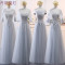 伴娘服中长款2018新款韩版灰色姐妹团伴娘礼服裙婚礼闺蜜装晚礼服_0 XXXL E中长款