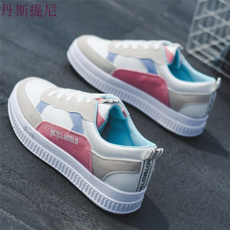 魔术贴小白鞋女韩版秋季2018新款女鞋百搭港风板鞋ins超火的鞋子_6 1866灰蓝色 35