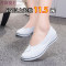 上海双钱女白色坡跟平底美容鞋夏舒适工作鞋防滑软底小白鞋 5双以上白色 35