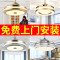吊扇灯餐厅客厅 隐形风扇灯卧室现代简约家用带LED的伸缩风扇吊灯智能三色变光 银飞碟42寸变光+遥控