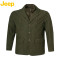 JEEP/吉普男士美式休闲修身版间棉外套棉服 JW15WJ231 54 卡其色R4