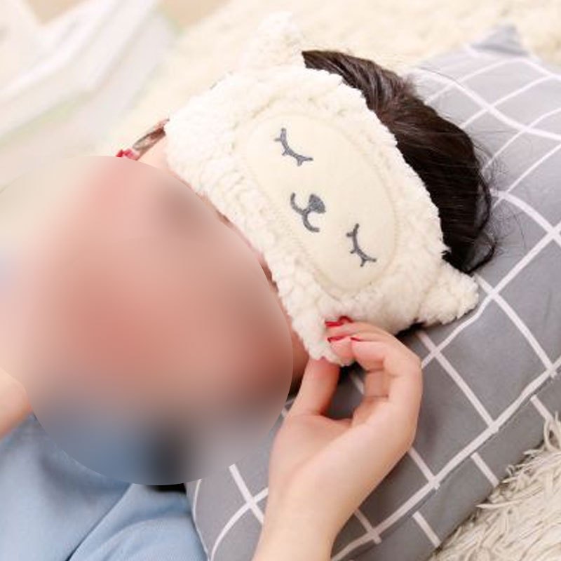卡通眼罩韩版可爱眼罩睡眠眼罩遮光透气眼罩男女睡觉眼罩冰袋热敷护眼罩生活日用日常眼罩 调节眯眯羊+冰袋