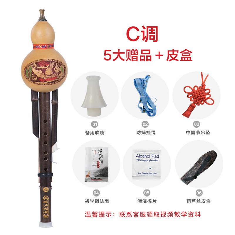炎黄云南葫芦丝c调降b调乐器初学者入门零基础中小学生专业成人g/f调 C调【送礼包+皮盒】