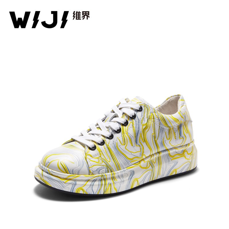 WIJI冬季新款时尚迷彩休闲板鞋花纹工艺炫彩潮流透气舒适低帮女鞋_1 花色 38