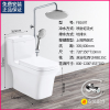马桶直冲家用卫生间坐便器抽水马桶花洒方形静音卫生间大户型盖板后排家用节水FB1691送安装_6 FB1697送安装配件加淋浴花洒 400mm