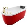 浴缸迷你小户型浴缸欧式家用卫生间加热洗澡充气落地哑光单人浴缸一体_9 白色空缸 1.3m