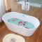 浴缸家用情侣日式浴缸浴盆卫生间小户型按摩五件套澡盆独立式冲浪家用 宽边浴缸-白色- 1.2m