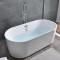 浴缸独立式浴缸独立式家用欧式薄边卫生间加厚彩色浴桶普通一体左裙 内白外黄五件套浴缸 1.6M