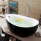 浴缸粉侣保温小户型黑色家用独立式黄色卵型创意个性浴缸蛋型小户型恒温 无缝一体缸 1.5M