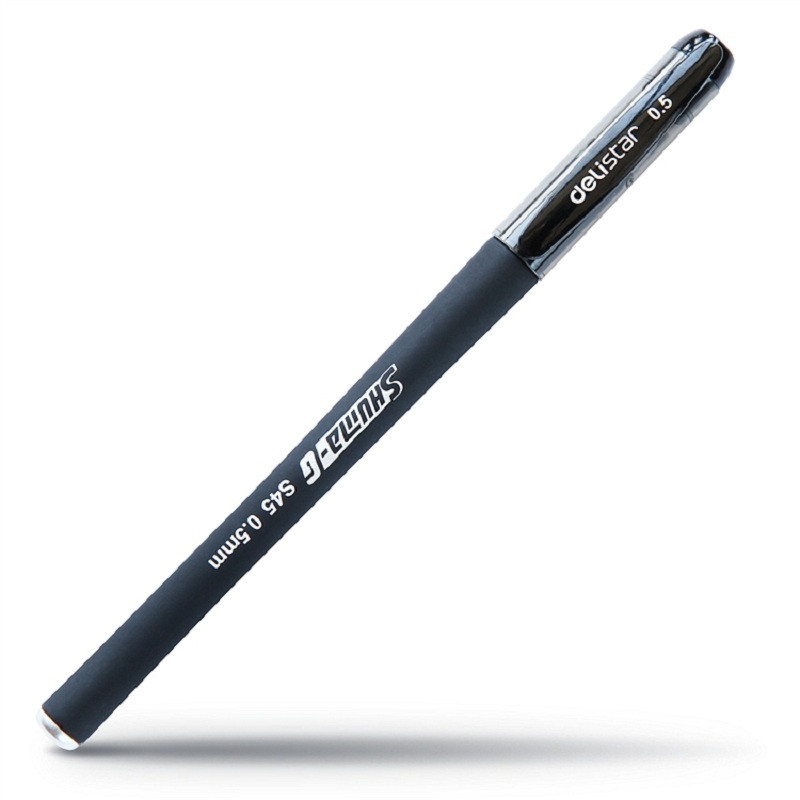 【精选】得力(deli)S45黑色中性笔办公文具书写笔0.5mm (144支价格) 黑色 黑色