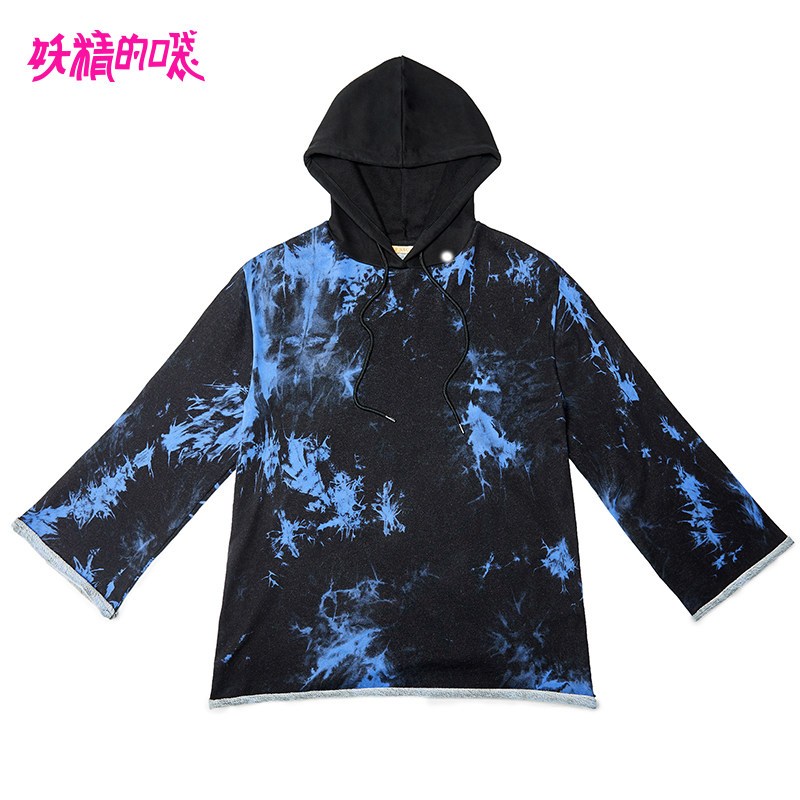 妖精的口袋Y早秋宽松连帽卫衣女潮韩版秋装2018新款时尚套头上衣J XS 宫殿蓝色