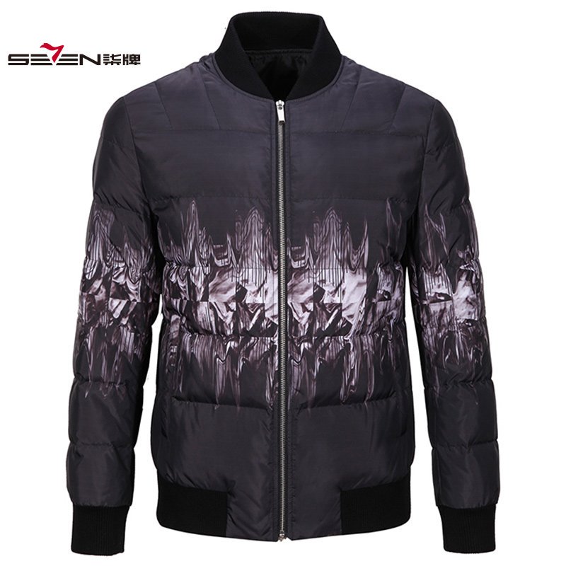 【商场同款】柒牌SEVEN羽绒服男装秋冬季男士商务时尚休闲羽绒服外套911K2H030 黑色 175