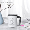 比得兔(Peter Rabbit) 办公室水杯304不锈钢创意马克杯茶杯带盖咖啡杯杯子 白色