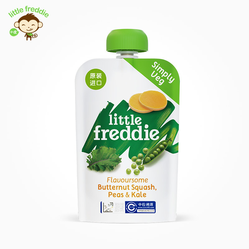little freddie羽衣甘蓝豌豆南瓜泥 100g 适用年龄6个月以上