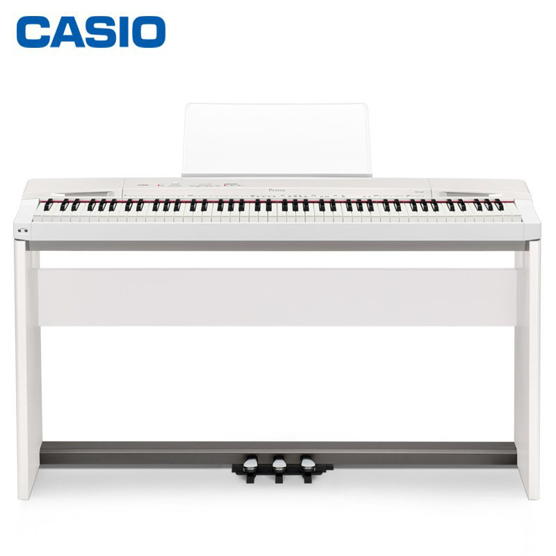 卡西欧电钢琴PX-160专业练习电子钢琴88键重锤家用琴 白色主机+立式琴架+三踏板+琴凳
