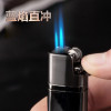 jobon中邦充气打火机防风创意蓝焰直冲砂轮打火机双火点雪茄火机 黑色