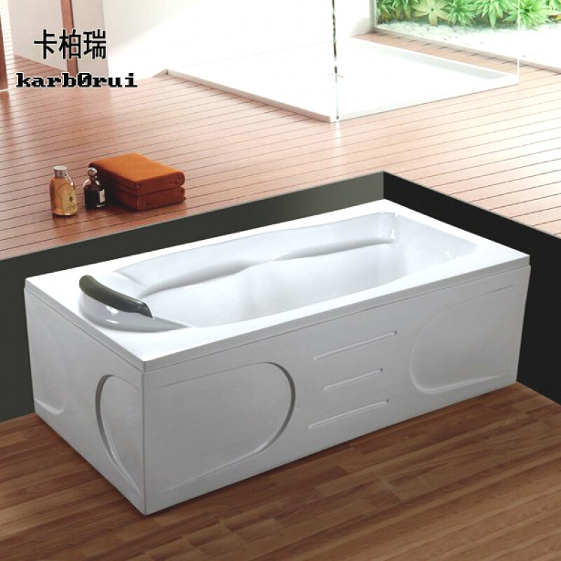 浴缸亚克力浴缸普通靠墙浴盆家用裙边1.4-1.7米浴缸 1.4米请拍<1.5M ≈1.5M