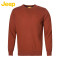 JEEP/吉普 男装休闲修身版圆领毛衣 JW15KS405 180/115(54) 军绿色N7