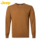 JEEP/吉普 男装休闲修身版圆领毛衣 JW15KS405 180/115(54) 军绿色N7