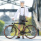 凤凰(FENGHUANG)自行车26寸皮带传动复古男女款城市骑行车成人公路自行车 行者 黑色