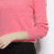 2017秋冬季新款羊绒衫女装圆领修身短款菠萝针加厚套头针织衫_1 M 主图橘红色