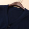 新款秋冬男士羊绒V领短款开衫商务时尚潮流羊绒衫针织衫套头 XL 深灰