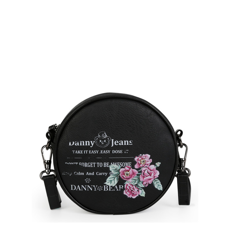 DANNY BEAR JEANS 熊之花语个性圆形包包单肩斜挎包DJB8816008 黑色