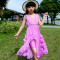 女童连衣裙夏装中大童女童装儿童雪纺公主12至15岁沙滩裙 140cm 白色