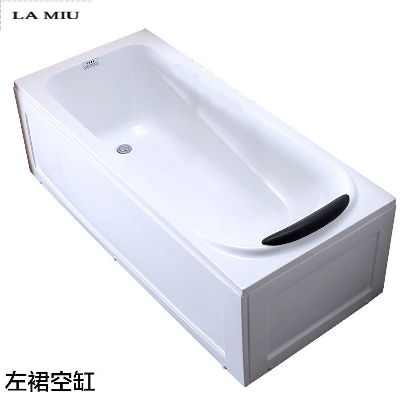 亚克力浴缸小浴缸冲浪恒温家用迷你浴盆1.0-1.8米宽70浴缸 左裙空缸 ≈1.3m