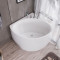 小户型浴缸家用坐泡式浴缸日式转角三角浴缸迷你转角小浴缸浴盆1米四件套浴缸 1米浴缸 默认尺寸