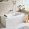 新款嵌入式浴缸家用亚克力浴缸小户型方形迷你普通浴缸浴池 空缸+下水器 ≈1.5M