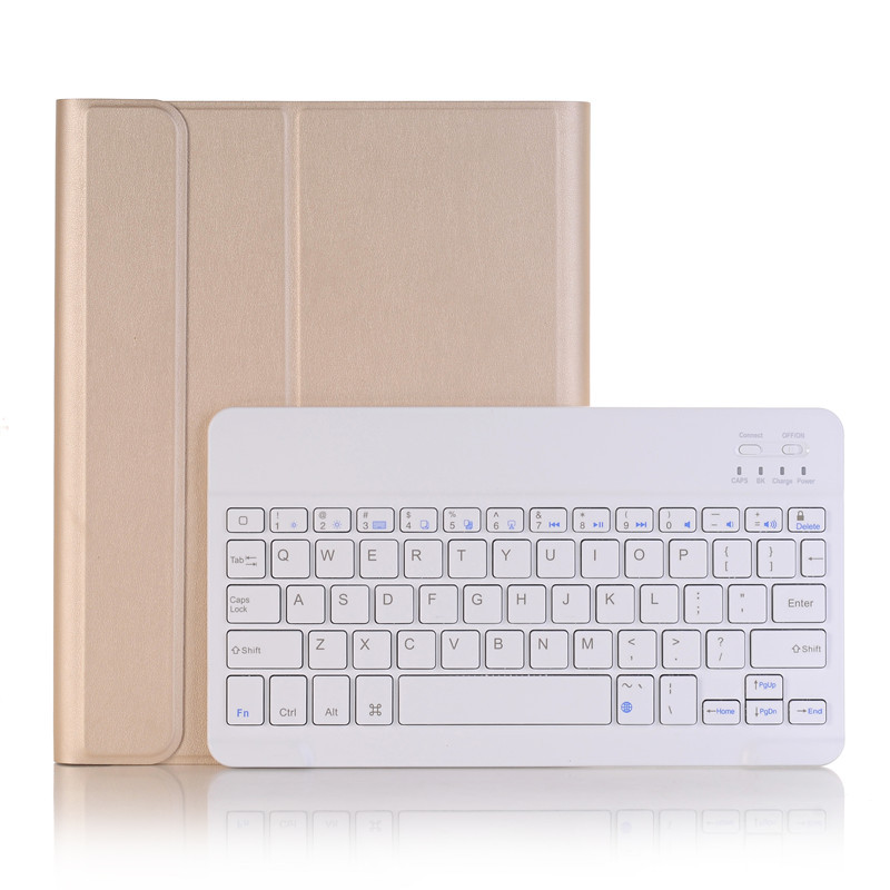 酷猫 苹果ipad9.7/10.2/10.5英寸蓝牙键盘保护套 粉+白10.5