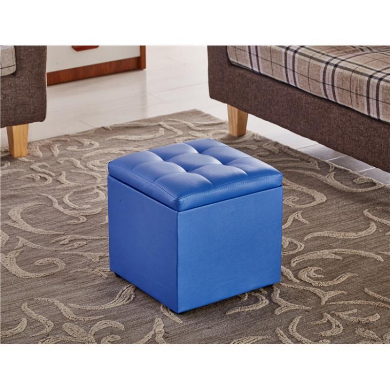 收纳凳子储物凳可坐人换鞋凳试鞋凳多功能沙凳收纳盒防水布艺革_16 蓝色33cm小