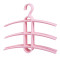 晒衣架5只装鱼骨型居家衣橱3层防滑塑料衣服挂衣晾晒衣服挂架粉色5个_6 紫色