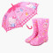 儿童凯蒂猫雨衣幼儿宝宝单人雨披小孩学生女童雨衣雨鞋雨伞套装_1_7 KT雨衣+kt801B雨伞