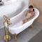 浴缸欧式亚克力浴缸小浴盆古典浴池独立式贵妃浴缸_3 彩色浴缸配银色(合金材质)虎脚 &asymp1.7M