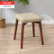 家用凳子时尚创意小板凳实木小椅子沙凳圆凳矮凳方凳_2 咖啡色+棕色圆凳