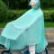 雨衣自行车单人男女成人电动车骑行透明学生单车雨批生活日用晴雨用具雨披雨衣_1 可拆卸双面罩--慕斯红