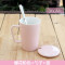 2017年新款卡通水杯子陶瓷有盖咖啡可爱带盖带勺马克杯情侣杯子一对创意韩版创意水杯马克杯杯_9 蝴蝶结粉色大图