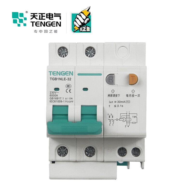 天正电气 TGB1NLE-32 2P D 20A 6KA AC230V 01070230124 微断漏电保护