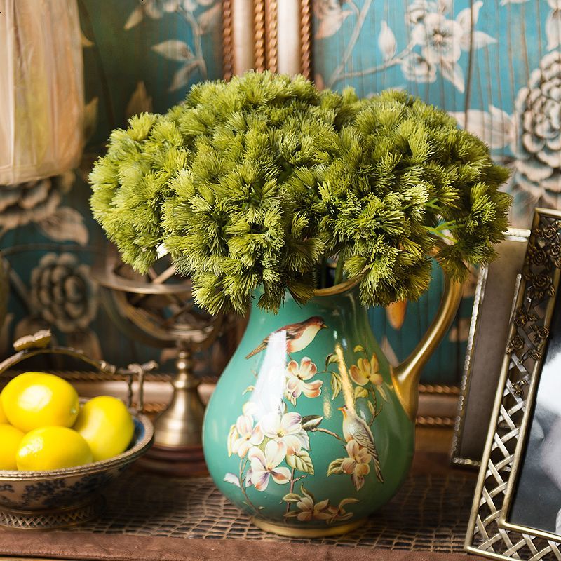 短支鹤松针 插花 仿真花假花 装饰花 玄关花餐桌花 绿叶_491_608高清