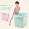 婴儿浴盆宝宝浴缸游泳儿童洗澡桶可折叠小孩沐浴桶可坐大号泡澡桶 粉色+向日葵