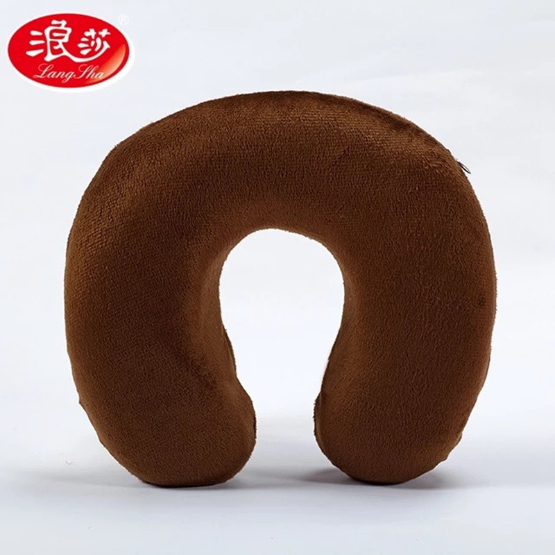 浪莎升级u型枕 护颈椎记忆棉u形枕 旅行坐车飞机办公午睡多用 U型-咖啡色