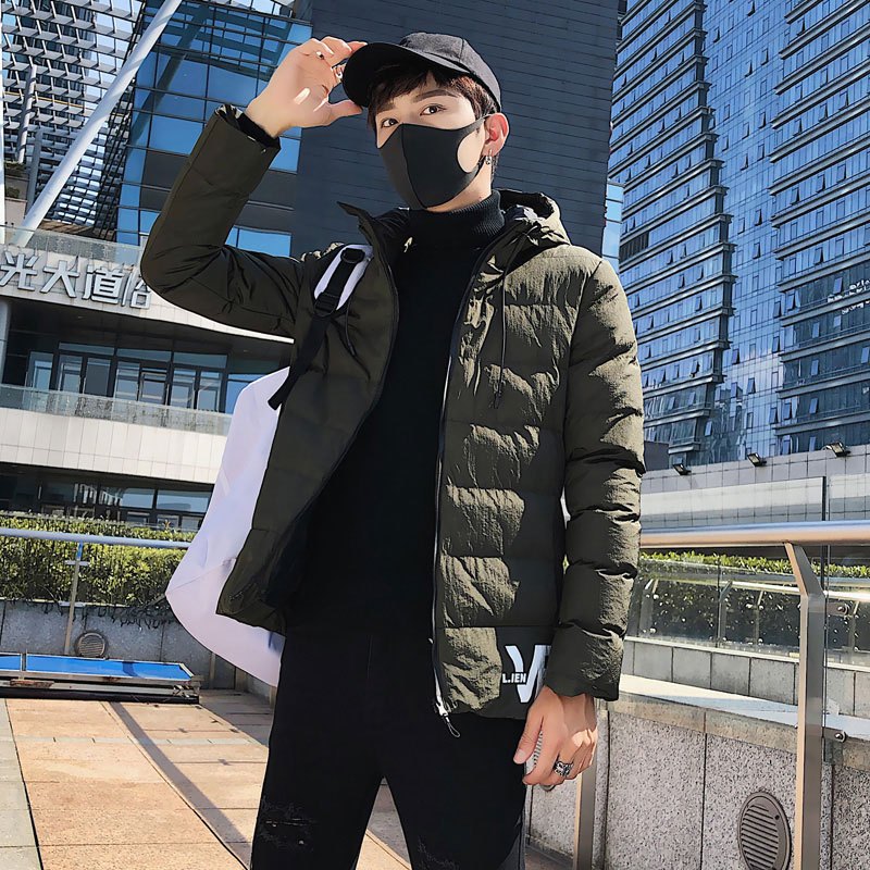 韦斯普 2018冬季新款男士棉衣男加厚棉服冬装连帽棉袄时尚男装外套B9866B M 军绿色